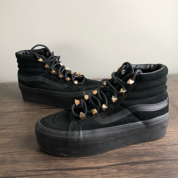 gold platform vans